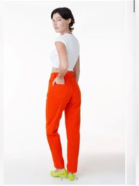 Los Angeles Apparel High-Waist Straight Leg Orange Pants